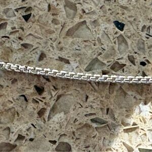 Elegant 925 Italy Sterling Silver  Box Chain Necklace